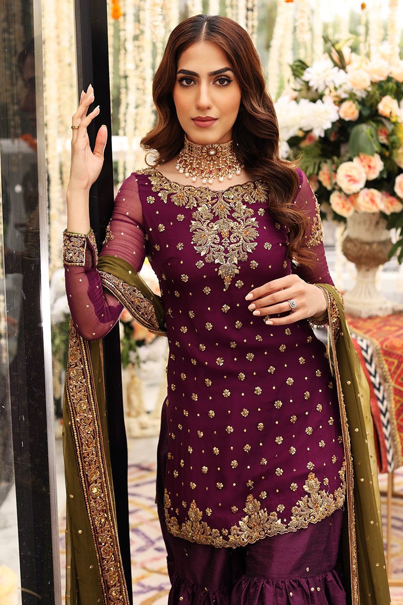 3 Piece Stitched Chiffon Suit - Ready to wear