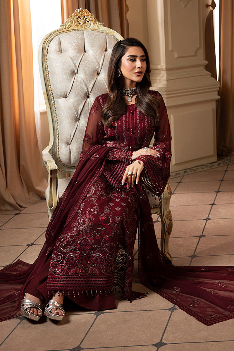3-Piece Ciffon Dress With Heavy Embroidered