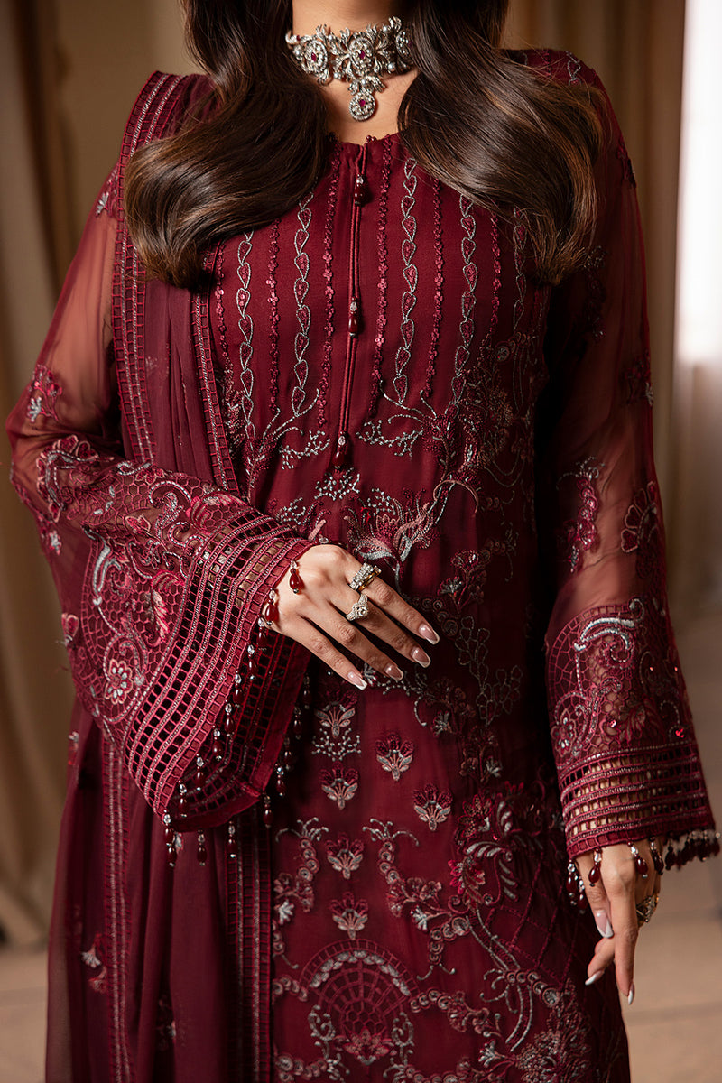 3-Piece Ciffon Dress With Heavy Embroidered