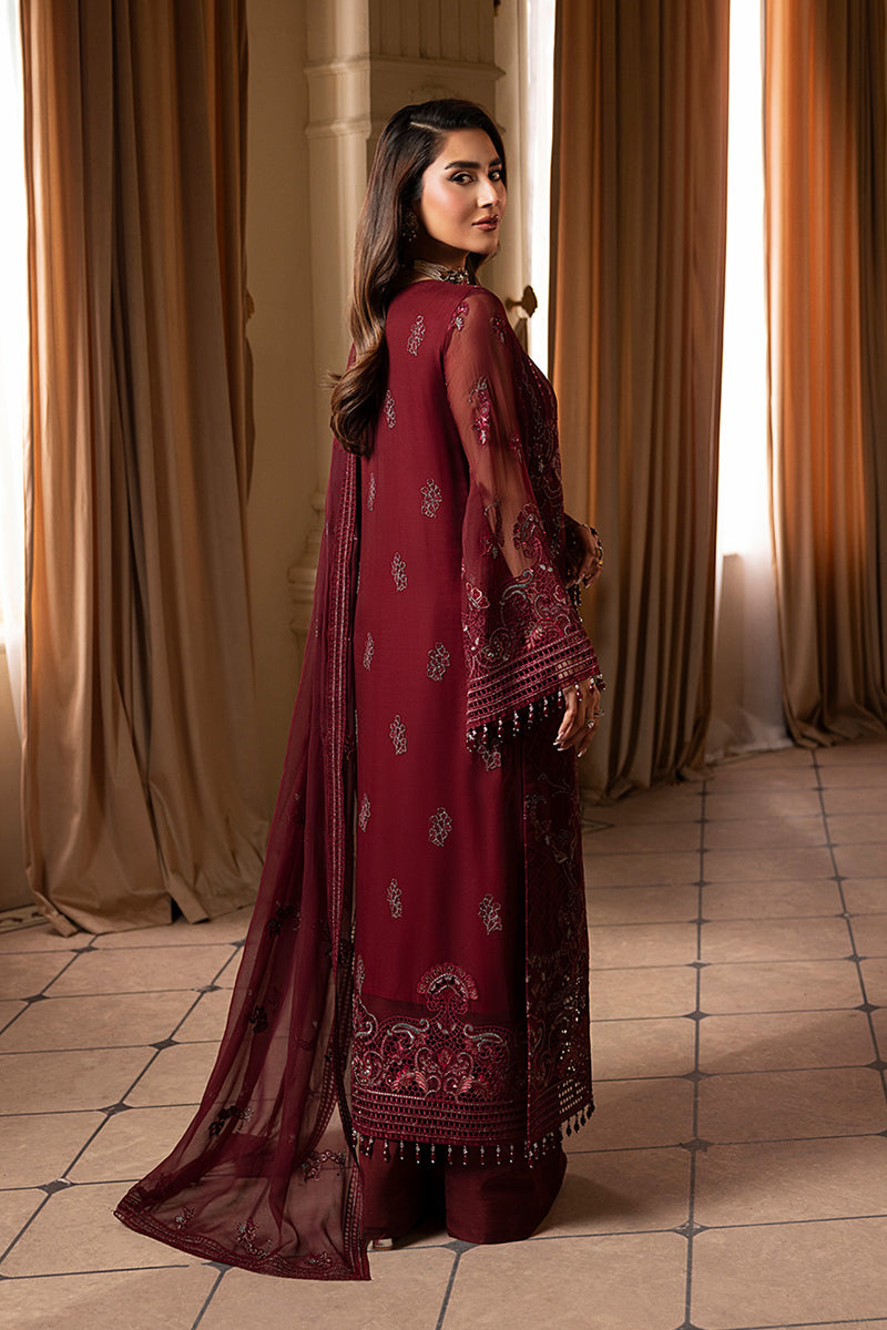 3-Piece Ciffon Dress With Heavy Embroidered