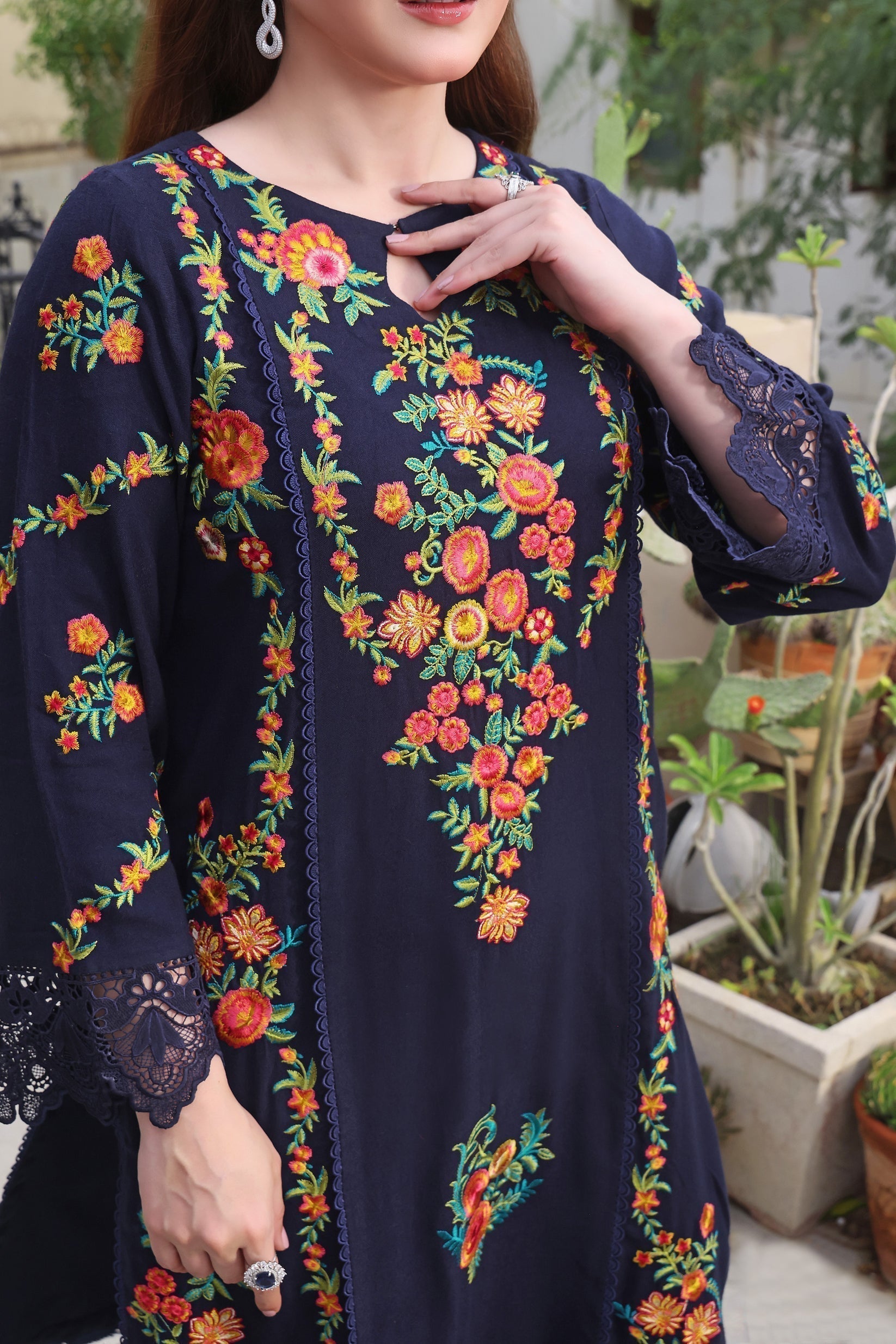 3 Piece Stitched Dhanak  Dress - Ready  to Wear