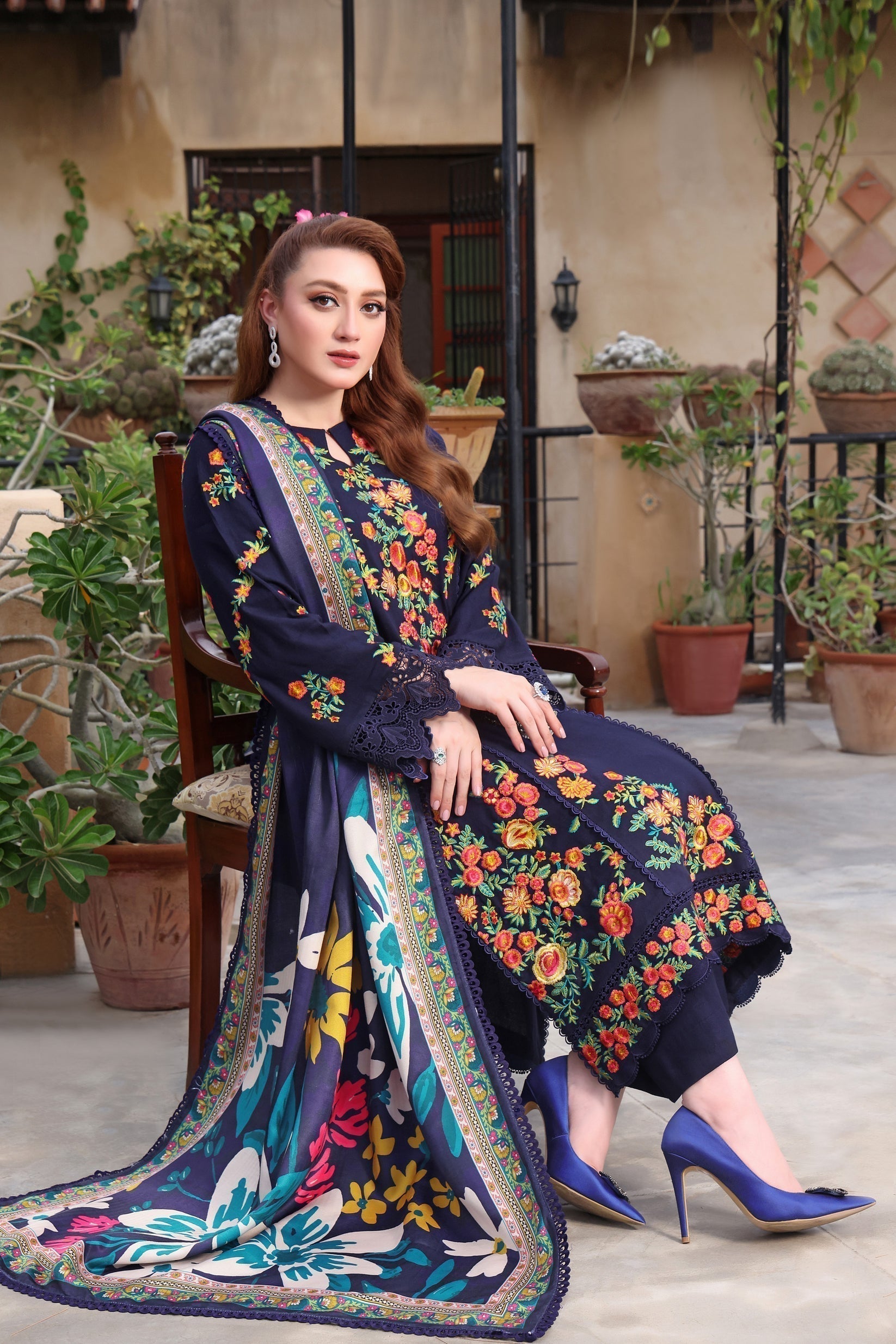 3 Piece Stitched Dhanak  Dress - Ready  to Wear