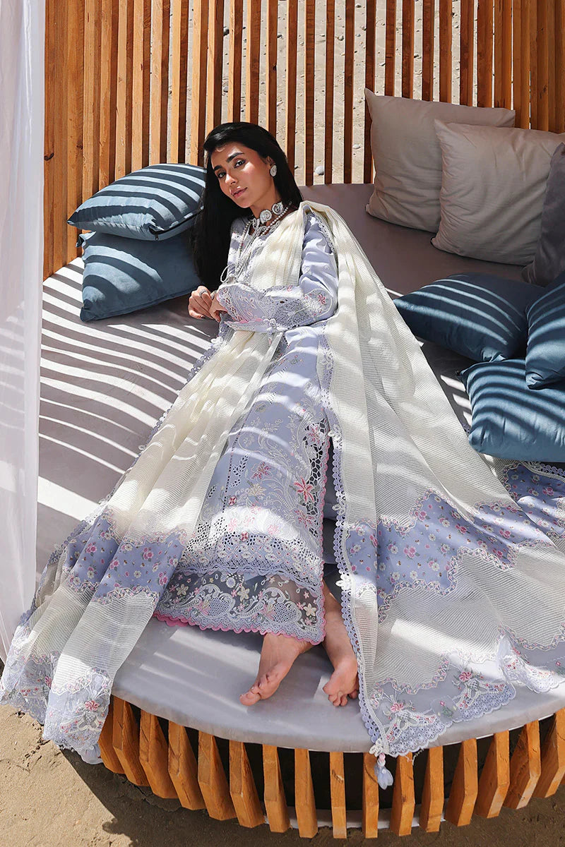 03-Piece Embroidered Lawn Suit With Chiffon Dupatta | Ready To Wear