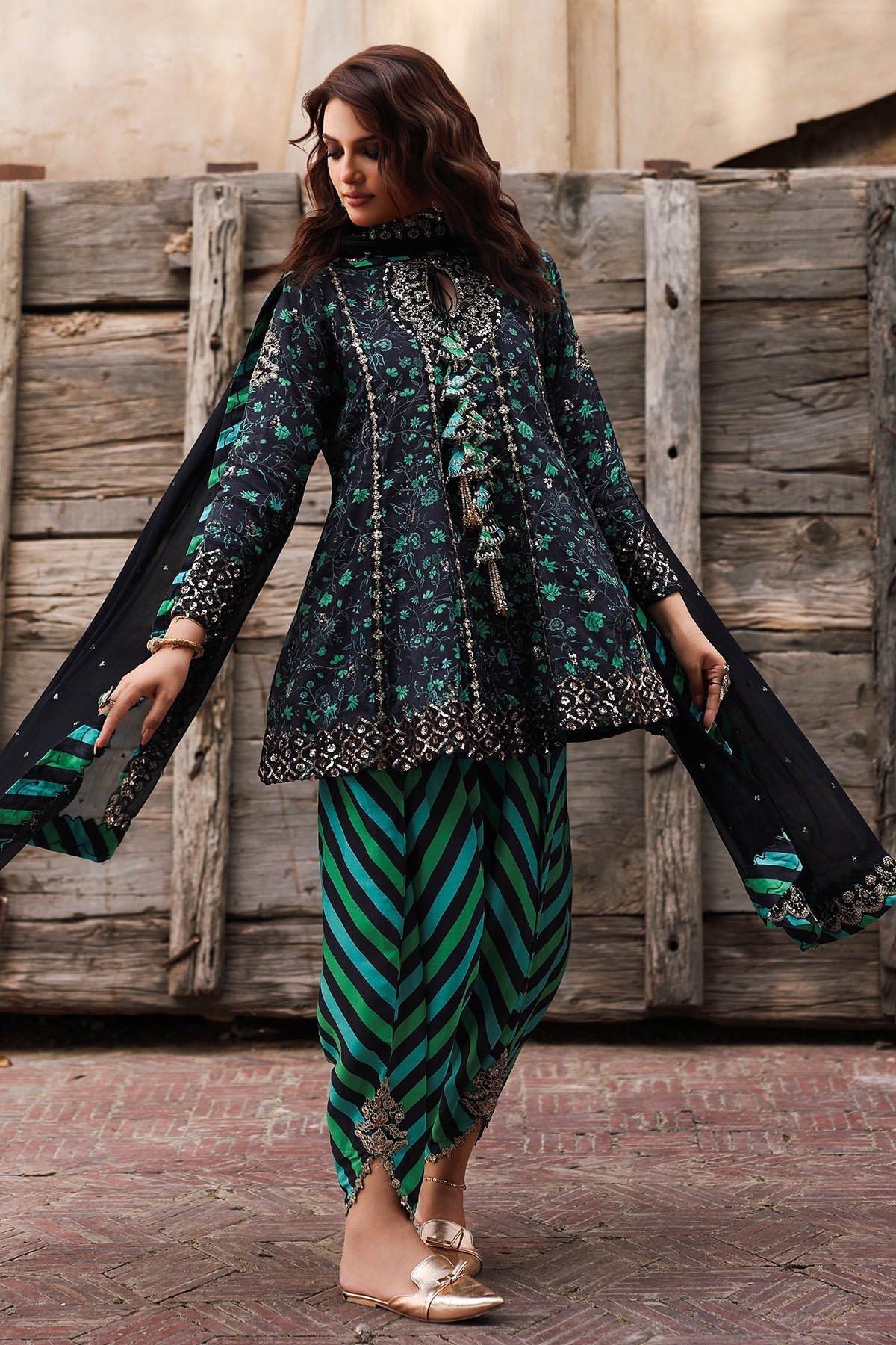 3 Piece Stitched Shamzo Silk Suit