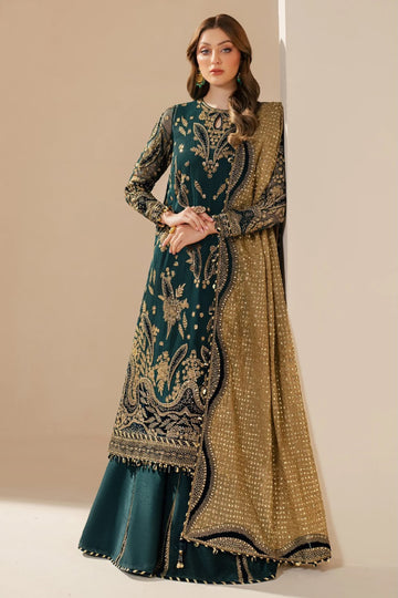 Chiffon 3-Piece Unstitched Suit with Organza Embroidered