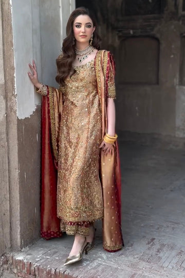 03-Piece Heavy Embroidered Shimmer Suit | Ready To Wear