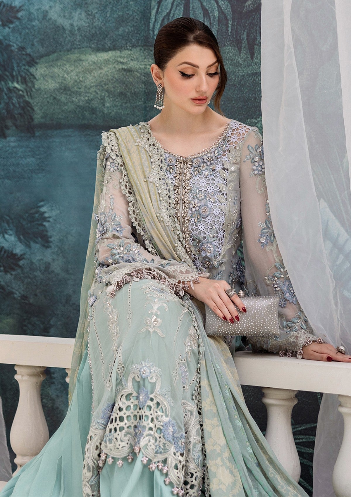 03-Piece Embroidered Chiffon Suit - Ready  To Wear