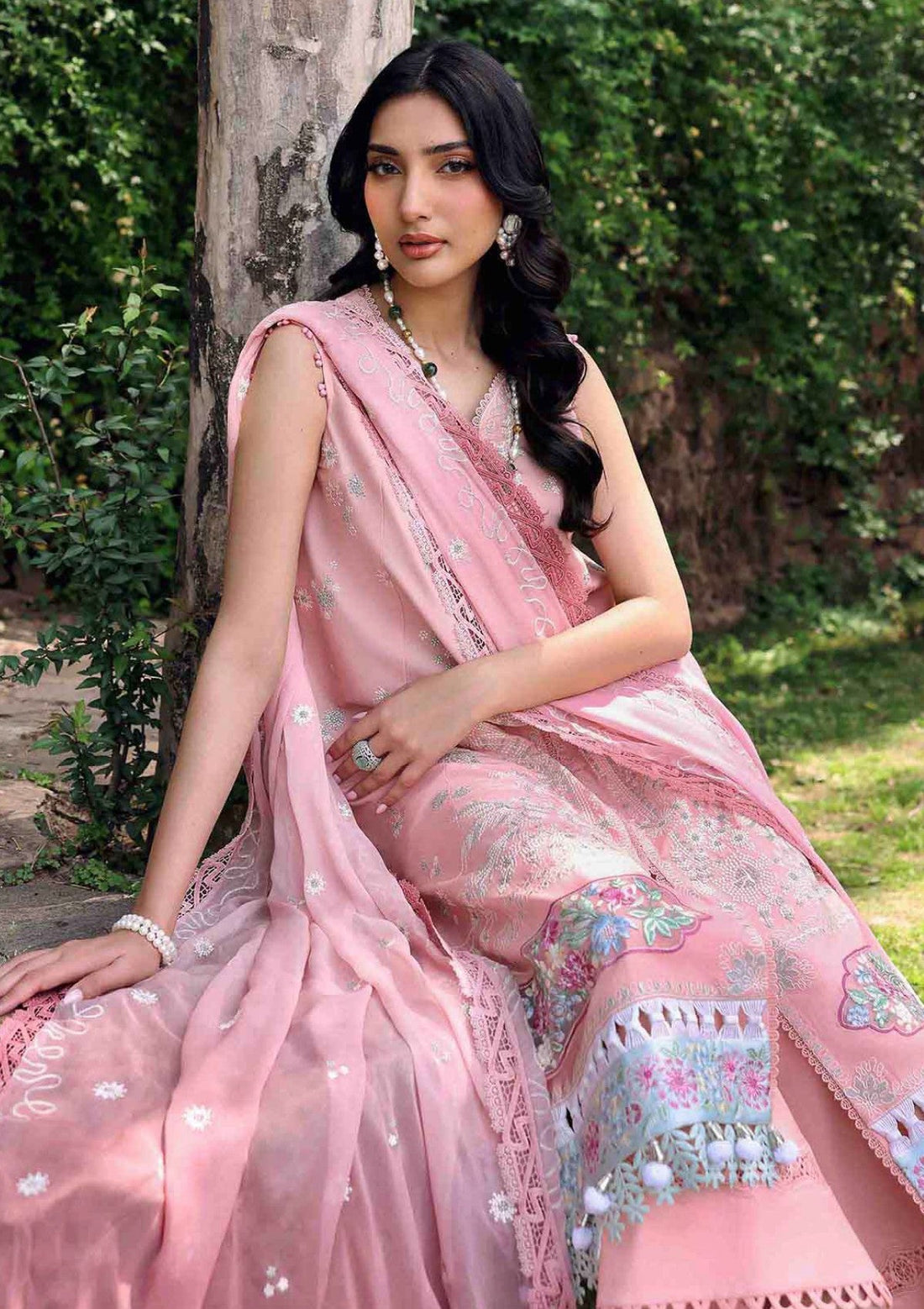 03-Piece Egyptian Embroidered Lawn Suit - Ready To Wear