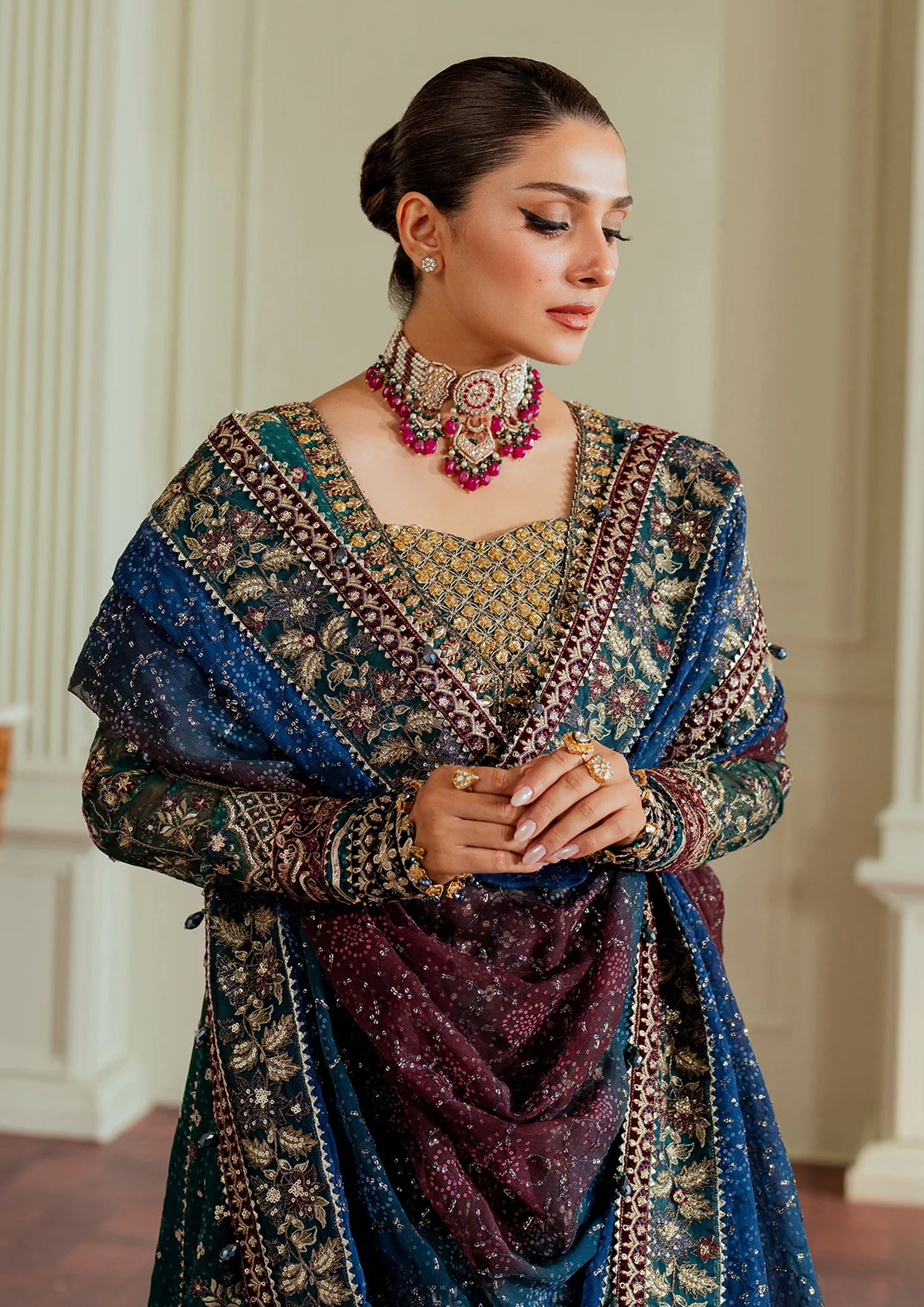 03-Piece Luxury Embroidered Chiffon Suit - Ready To Wear