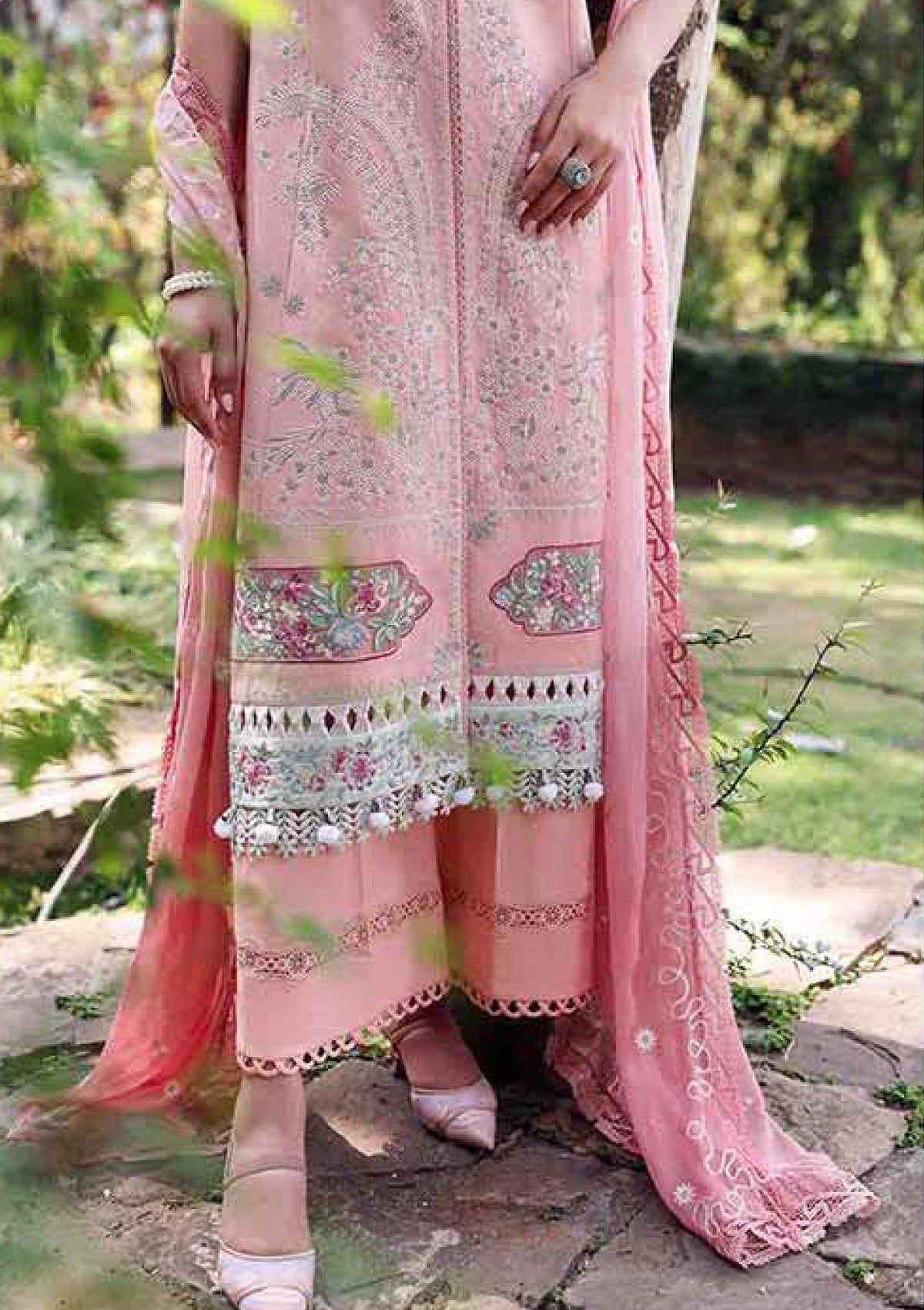 03-Piece Egyptian Embroidered Lawn Suit - Ready To Wear