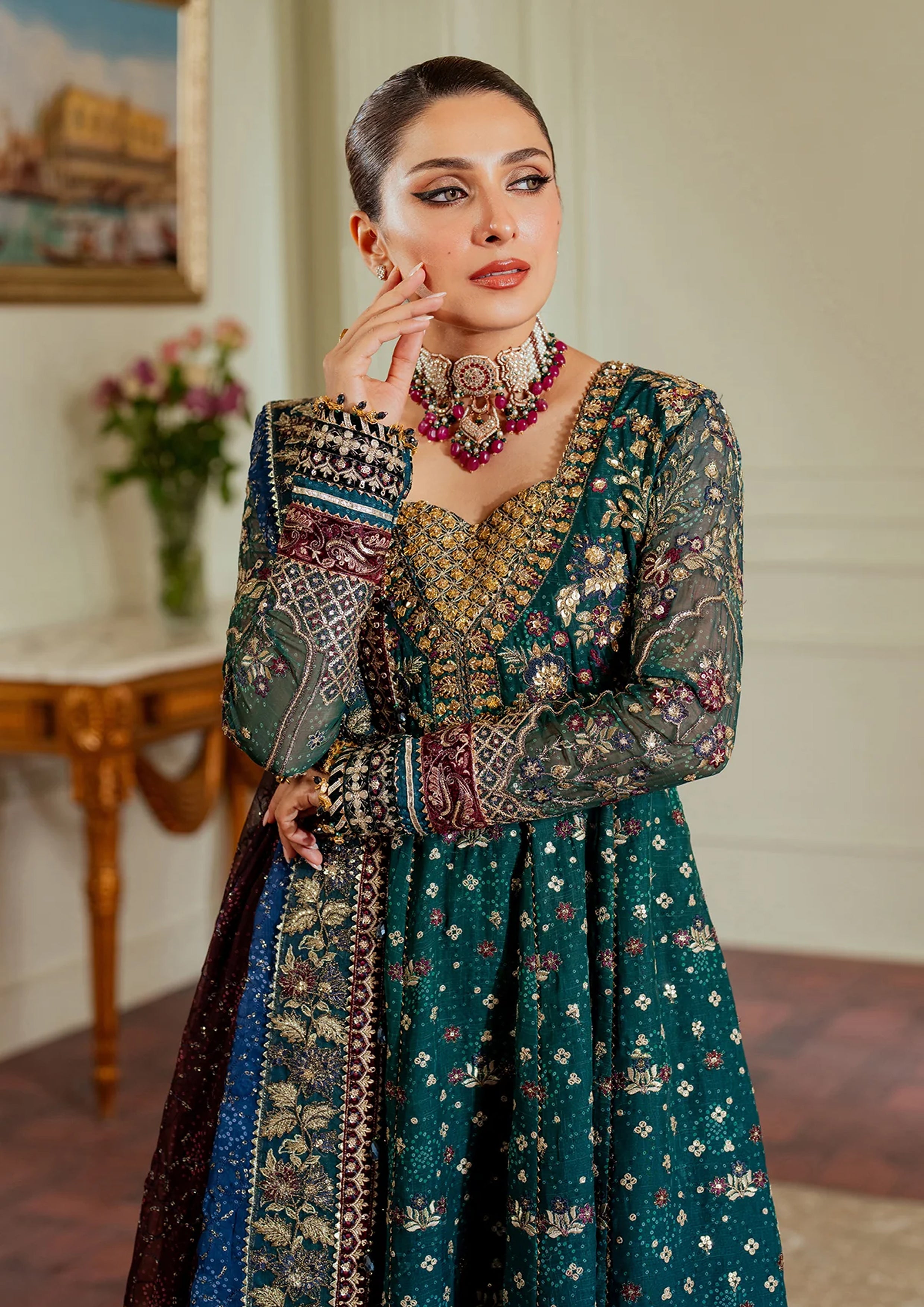 03-Piece Luxury Embroidered Chiffon Suit - Ready To Wear