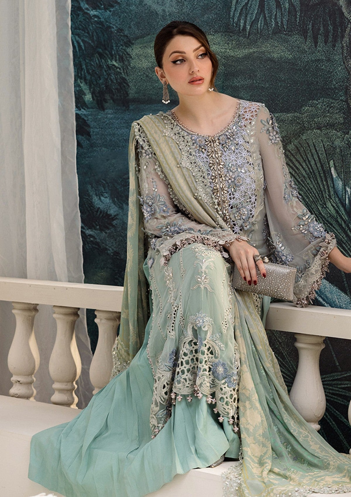 03-Piece Embroidered Chiffon Suit - Ready  To Wear