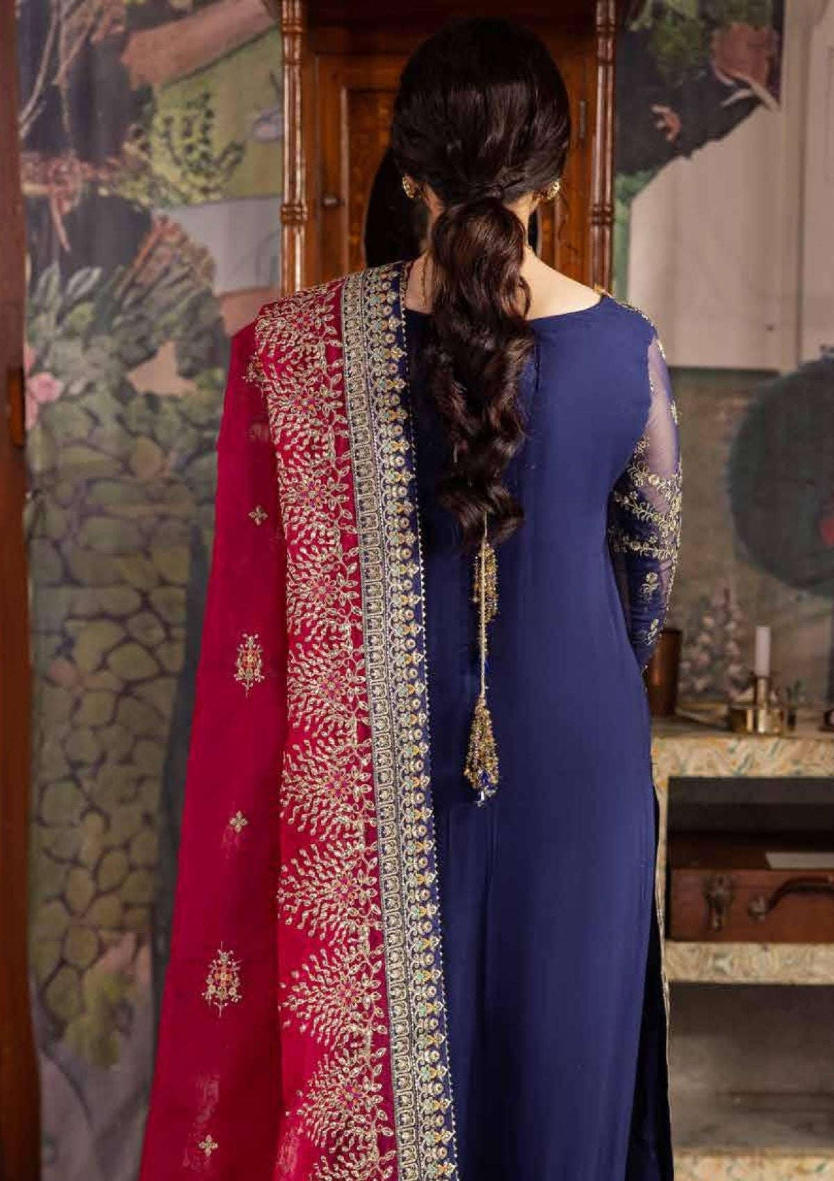 03 Piece Luxury Embroidered Chiffon Suit - Ready  To  Wear