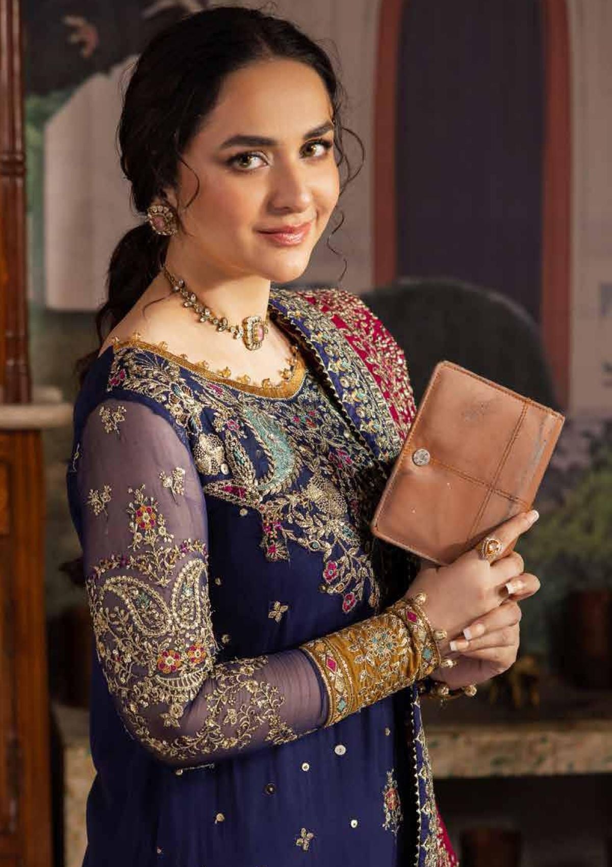 03 Piece Luxury Embroidered Chiffon Suit - Ready  To  Wear