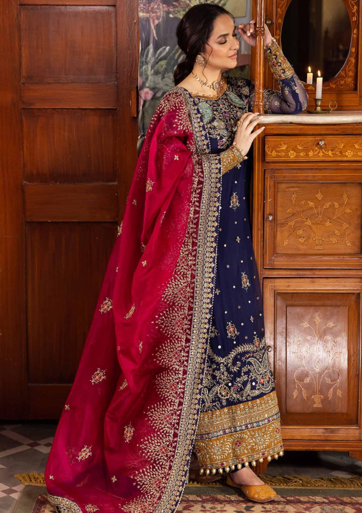 03 Piece Luxury Embroidered Chiffon Suit - Ready  To  Wear