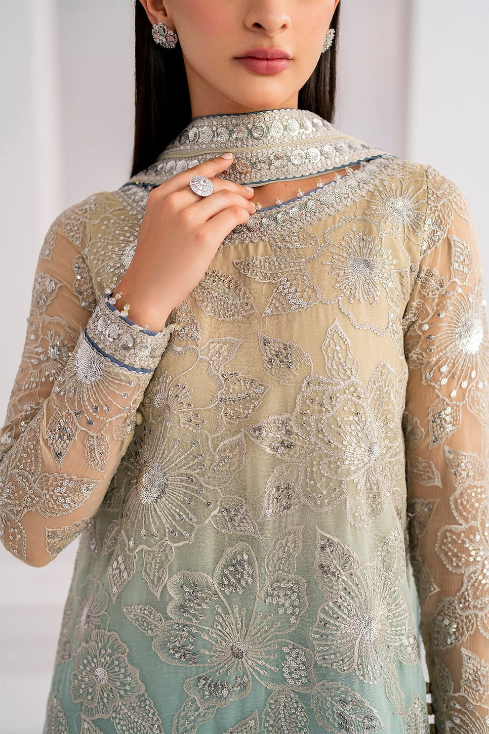 03-Piece Heavy Embroidered Chiffon Suit - Ready To Wear