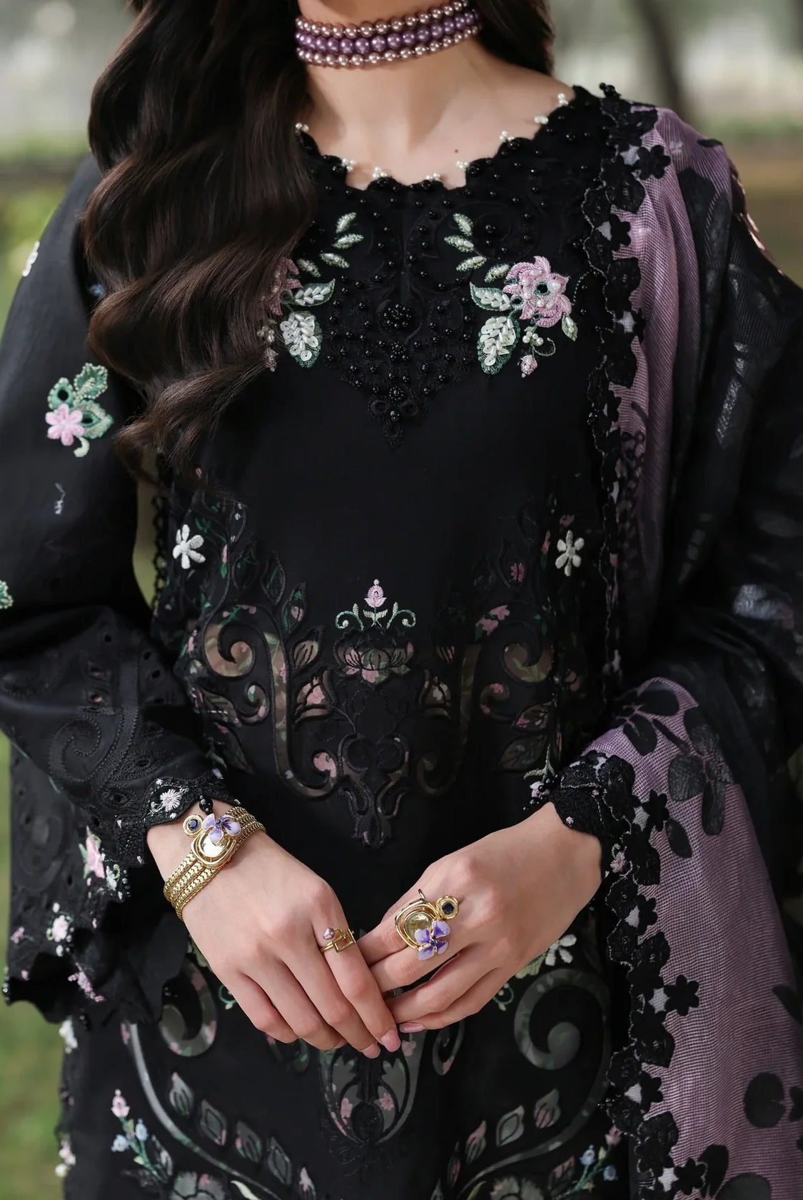 03-Piece Luxury Lawn Embroidered Suit - Ready To Wear