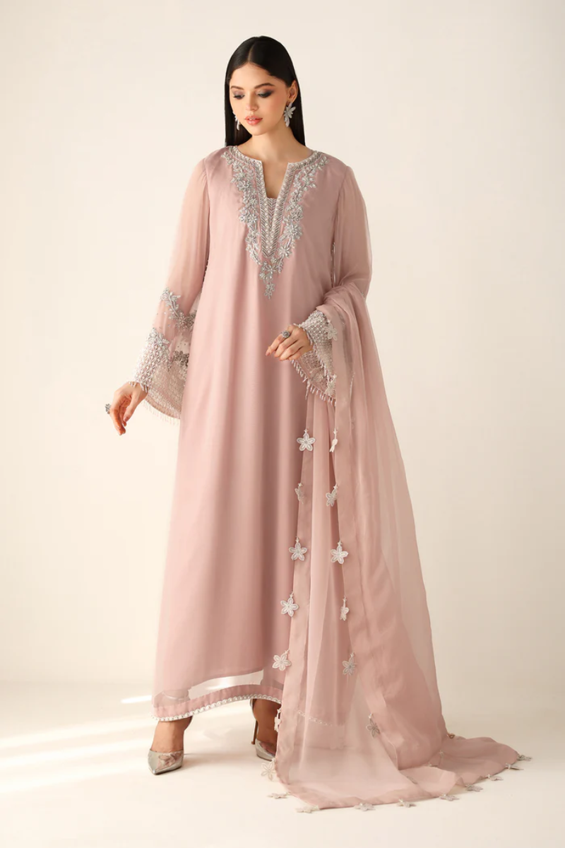 03-Piece Luxury Hand-Embellished Chiffon Suit - Ready To Wear