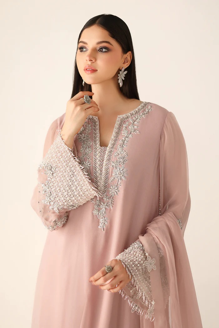 03-Piece Luxury Hand-Embellished Chiffon Suit - Ready To Wear