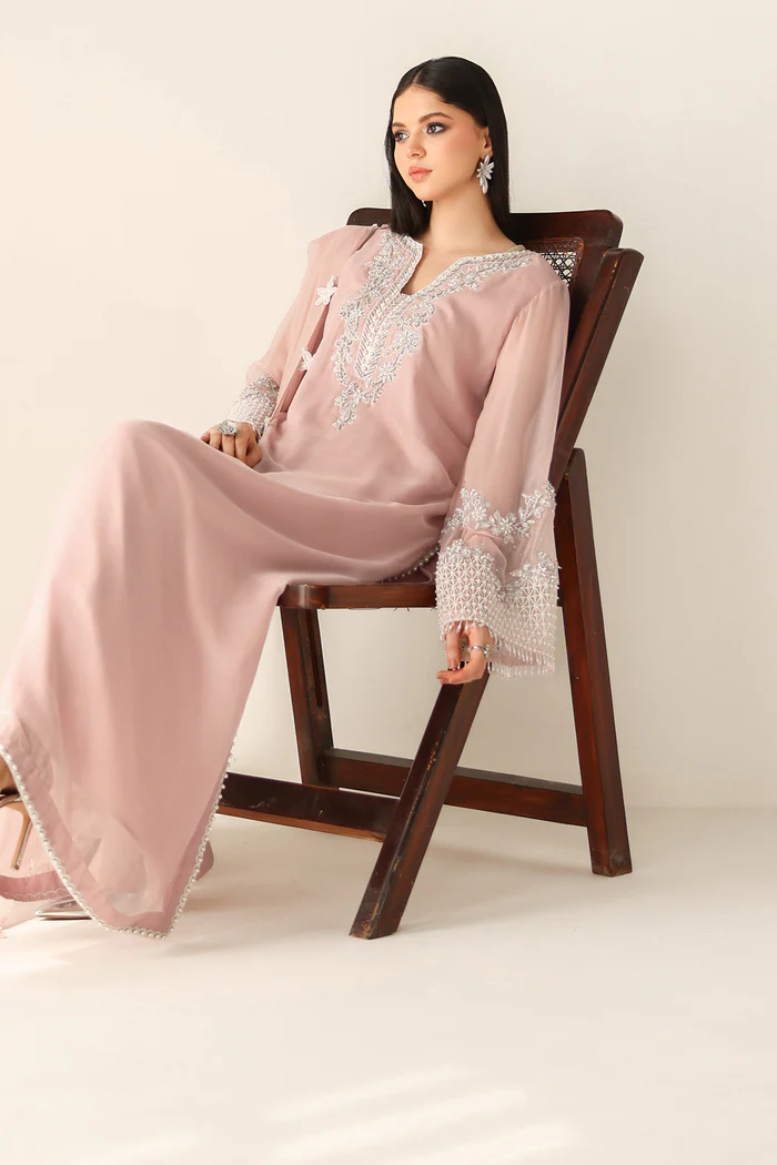 03-Piece Luxury Hand-Embellished Chiffon Suit - Ready To Wear