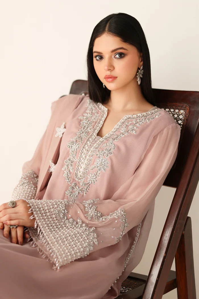 03-Piece Luxury Hand-Embellished Chiffon Suit - Ready To Wear