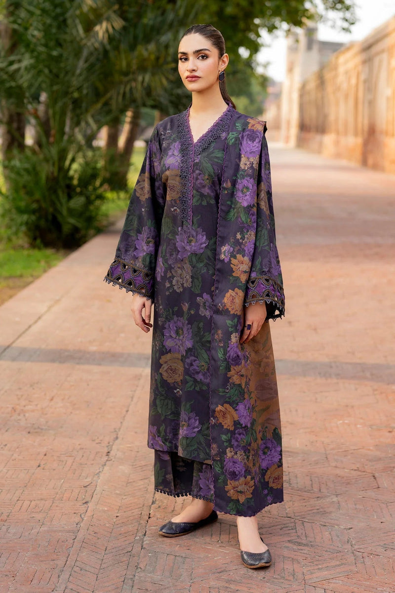 03 Piece  Digital Printed Lawn Suit -  Ready  To Wear