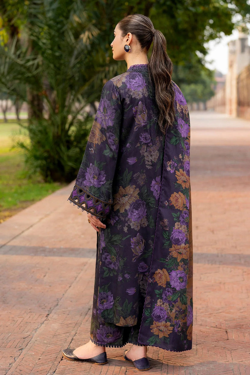 03 Piece  Digital Printed Lawn Suit -  Ready  To Wear