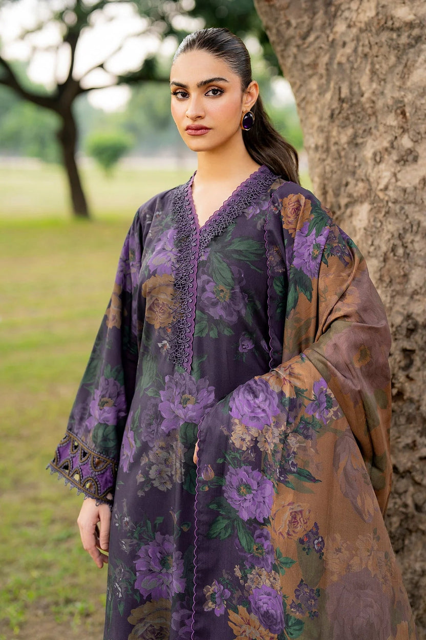03 Piece  Digital Printed Lawn Suit -  Ready  To Wear