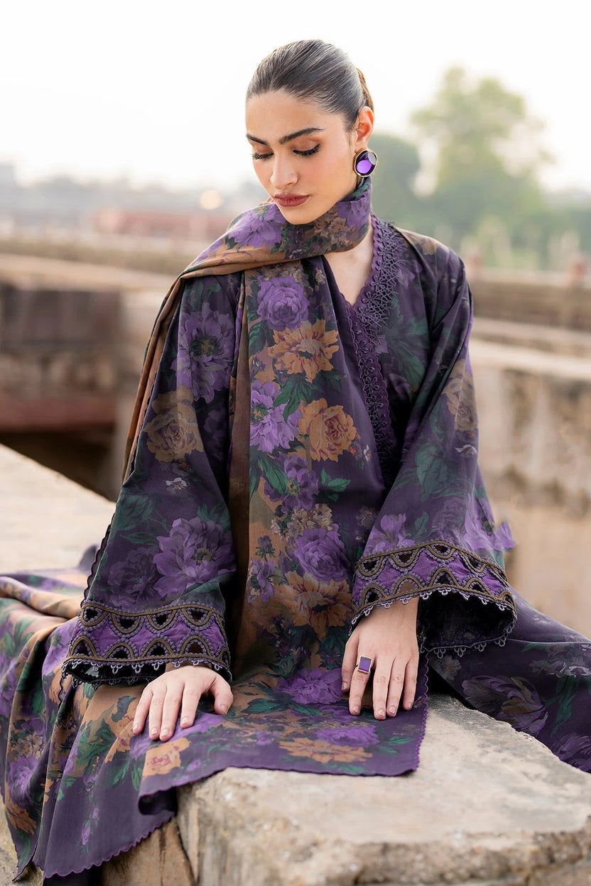 03 Piece  Digital Printed Lawn Suit -  Ready  To Wear