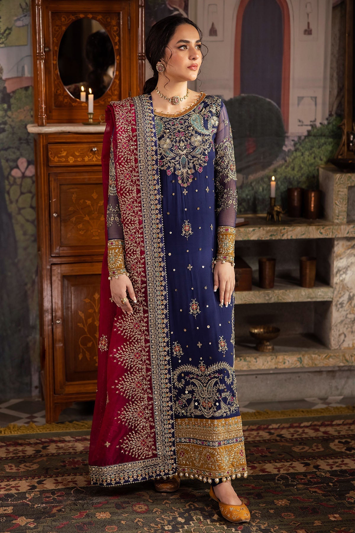 03 Piece Luxury Embroidered Chiffon Suit - Ready  To  Wear