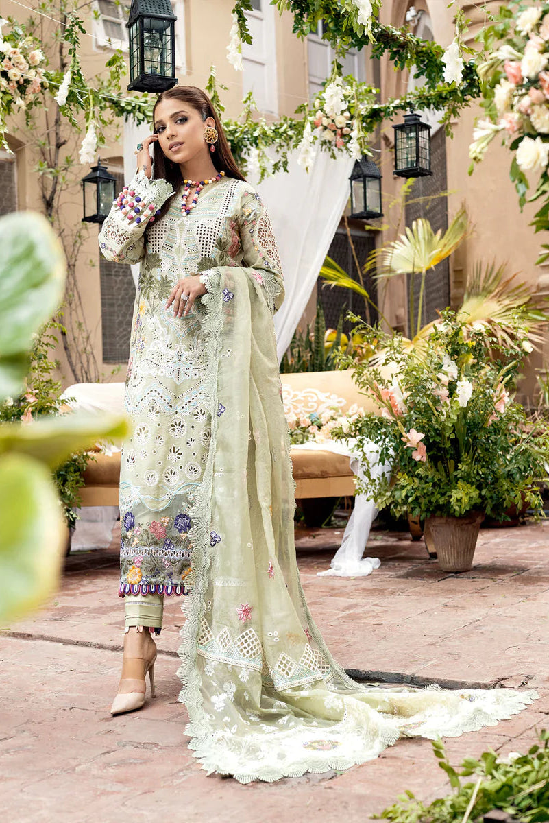 03-Piece Embroidered Lawn Suit With Cotton Net Dupatta | Ready To Wear