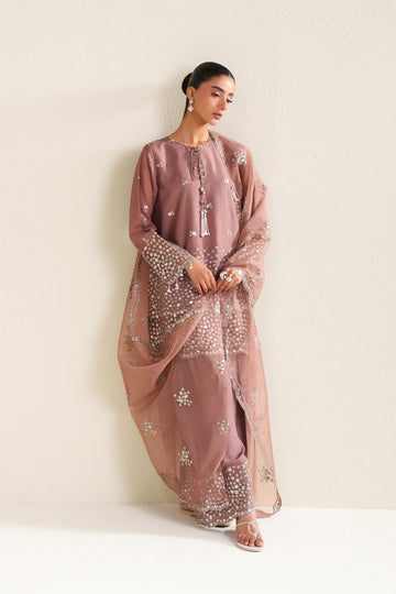 03-Piece Pure Cotton Silk Suit - Ready To Wear