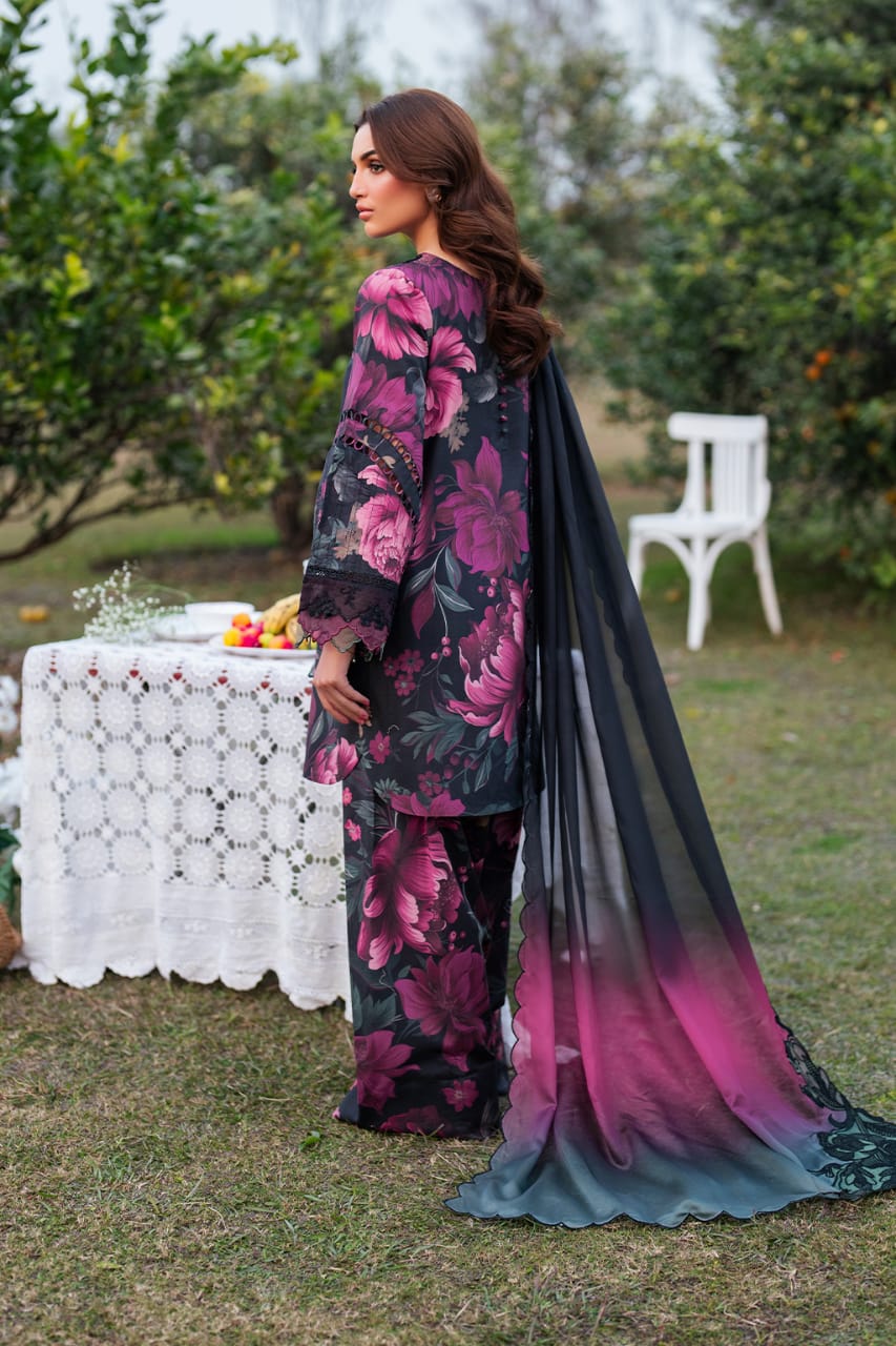 03-Piece Printed Lawn Suit - Ready  To Wear