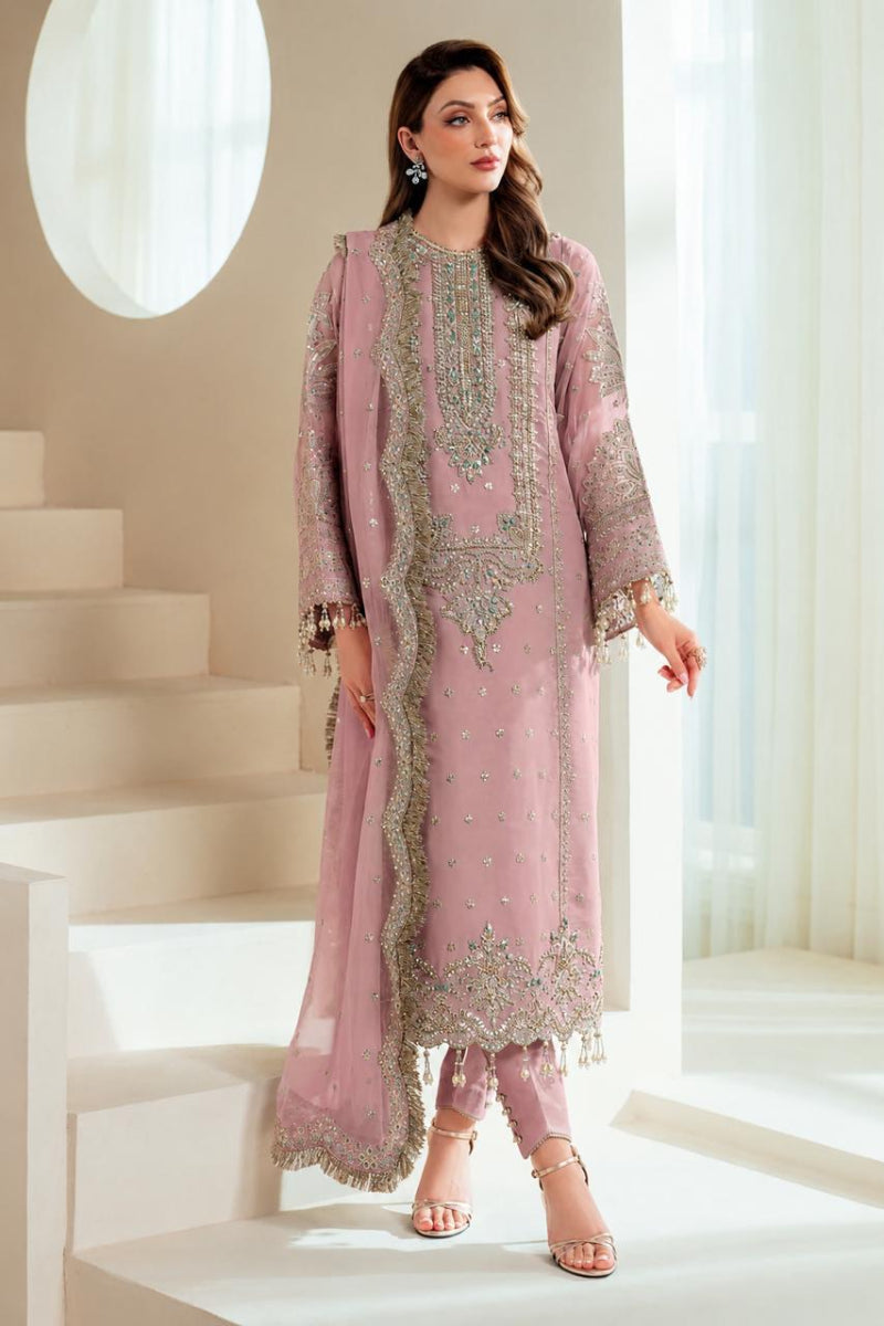 Heavy Embroidered Organza 3-Piece Suit | Ready to Wear