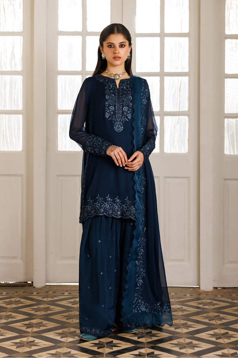 03-Piece Embroidered Chiffon Suit - Ready To Wear