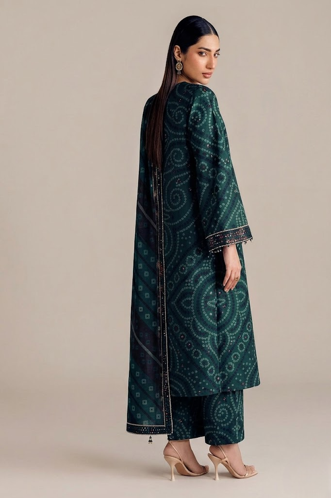 03-Piece Printed Lawn Suit With Chiffon Dupatta | Ready To Wear