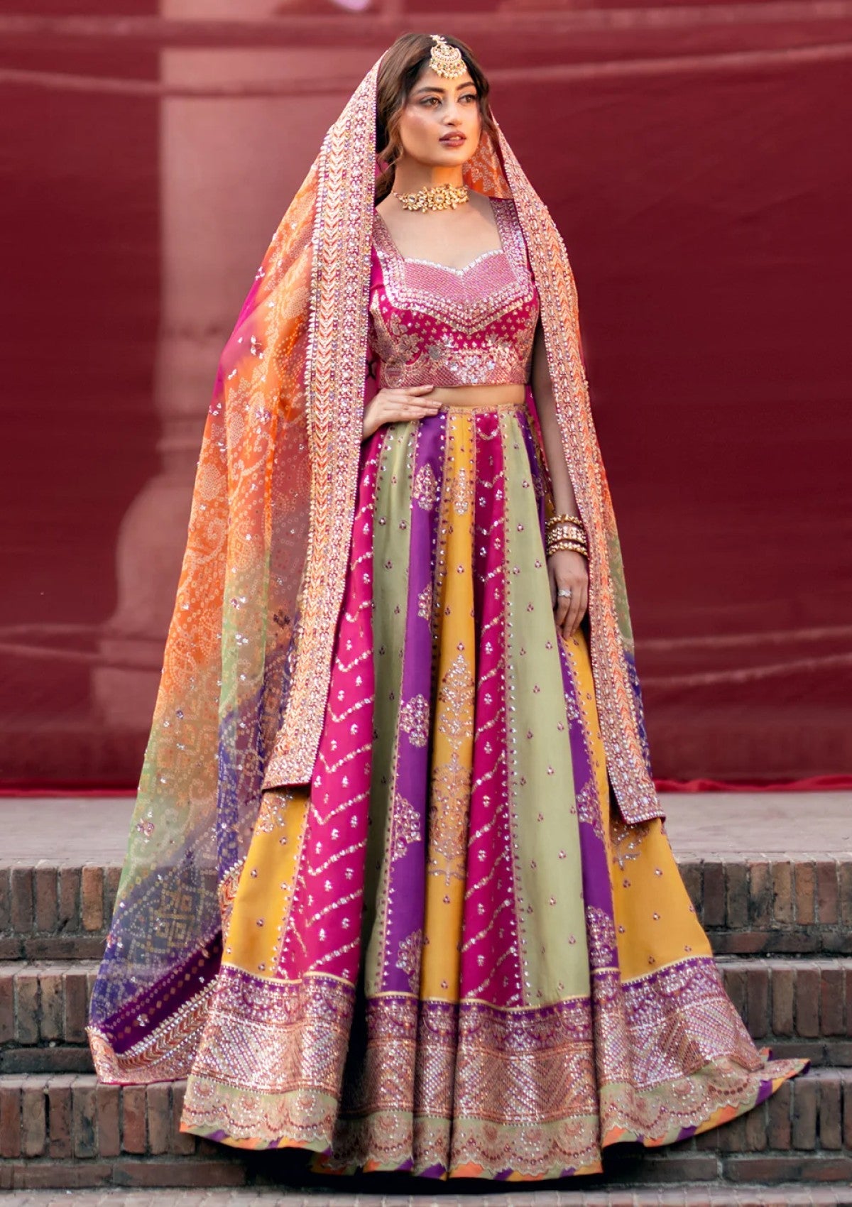 Multi Maxi – Premium Embroidered Raw Silk Maxi | Ready to Wear