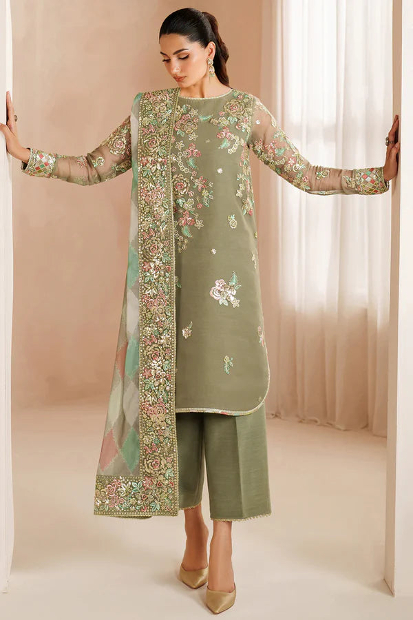 03-Piece  Embroidered Chiffon Suit - Ready  To Wear