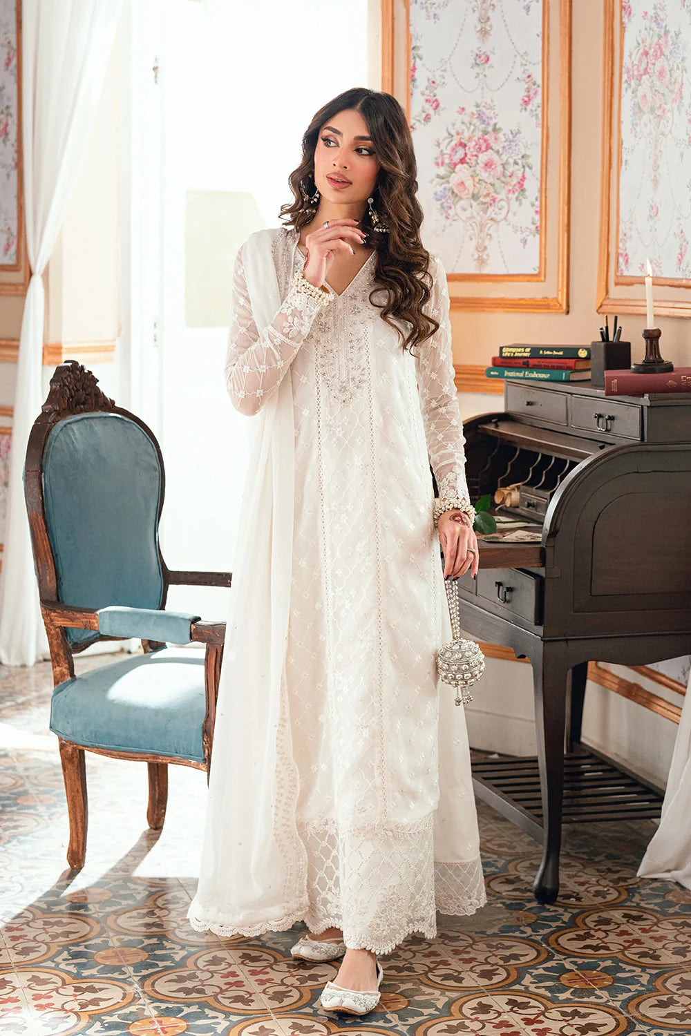 03-Piece Embroidered Chiffon Suit | Ready To Wear