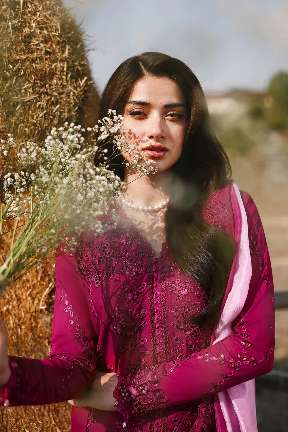 03-Piece Cotton Lawn Suit With Chiffon Dupatta | Ready To Wear