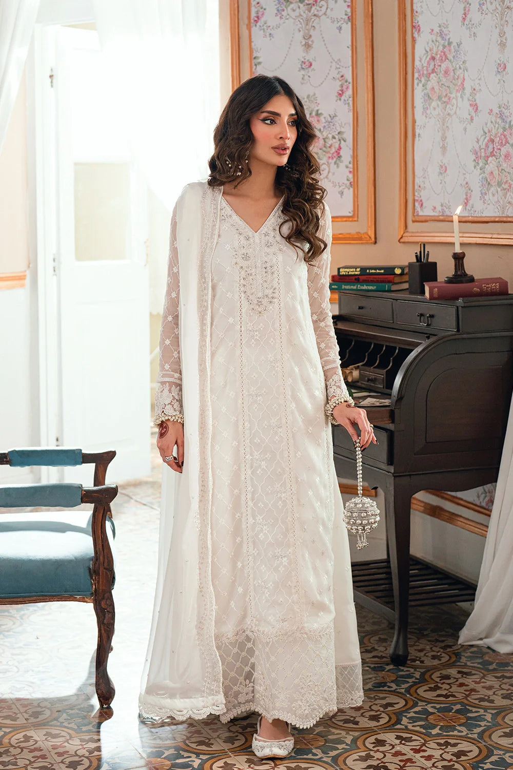 03-Piece Embroidered Chiffon Suit | Ready To Wear