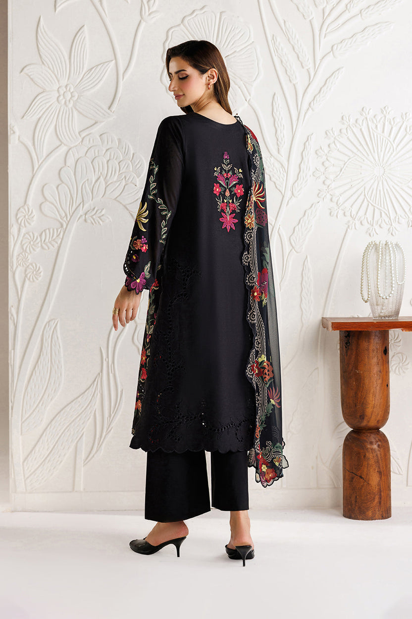 03 Piece Luxury Embroidered  Chiffon  Suit - Ready  To Wear