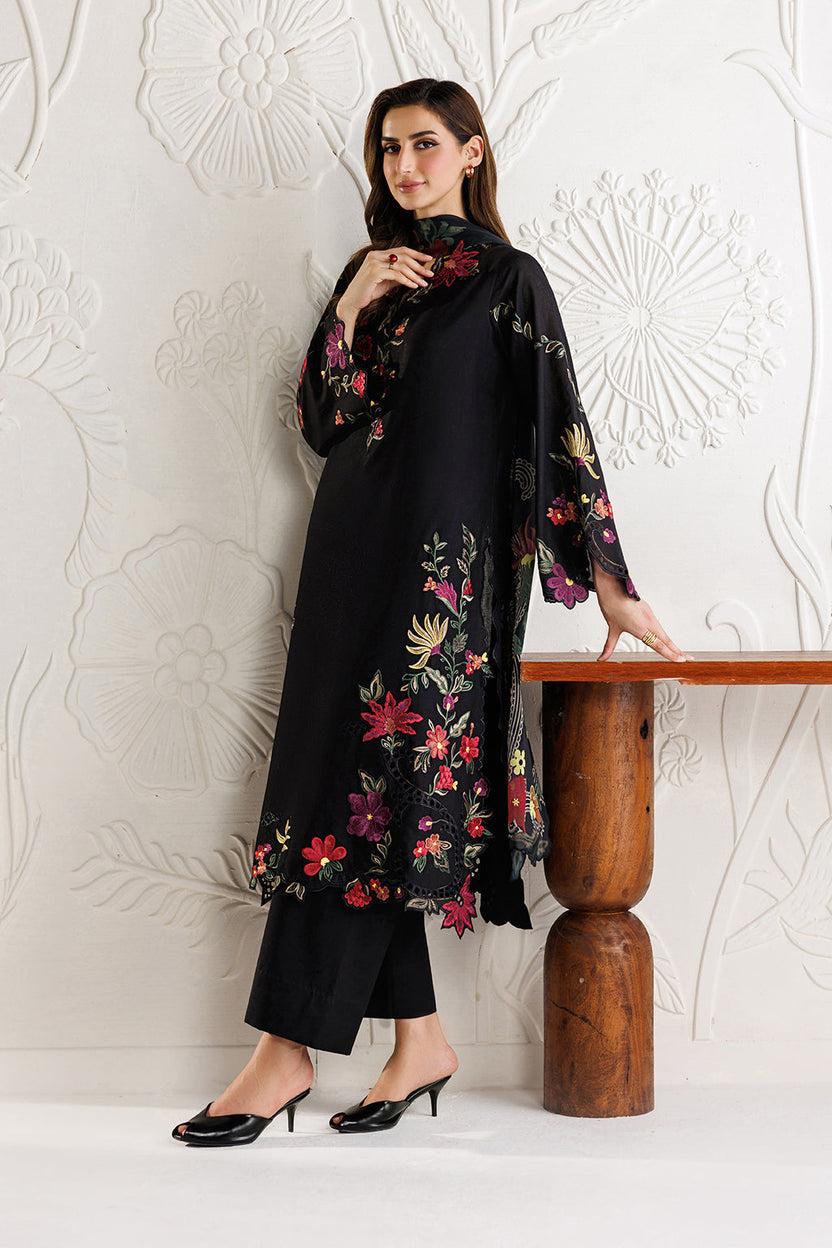 03 Piece Luxury Embroidered  Chiffon  Suit - Ready  To Wear