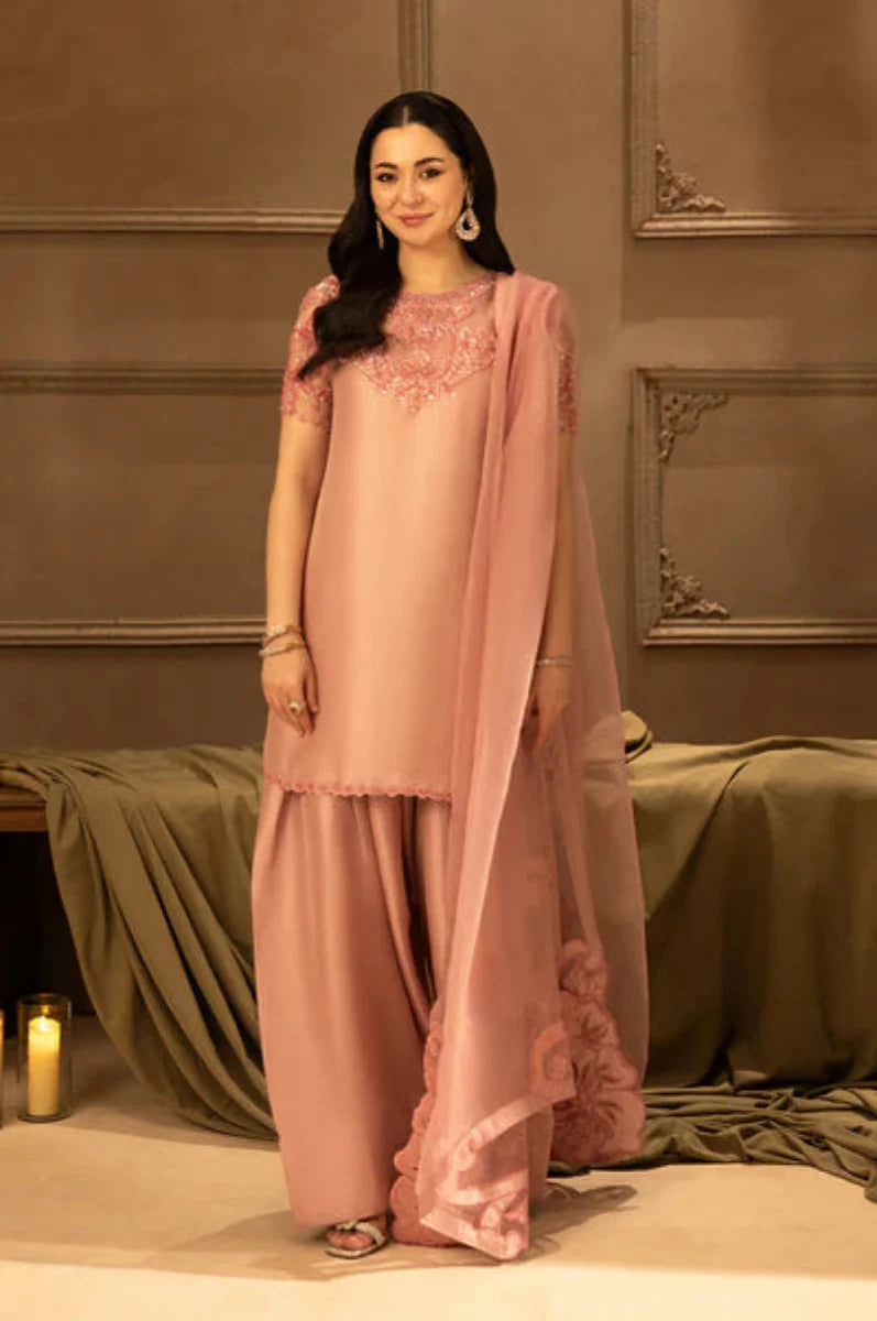 03-piece Shamoz Silk Suit With Organza Dupatta | Ready to wear