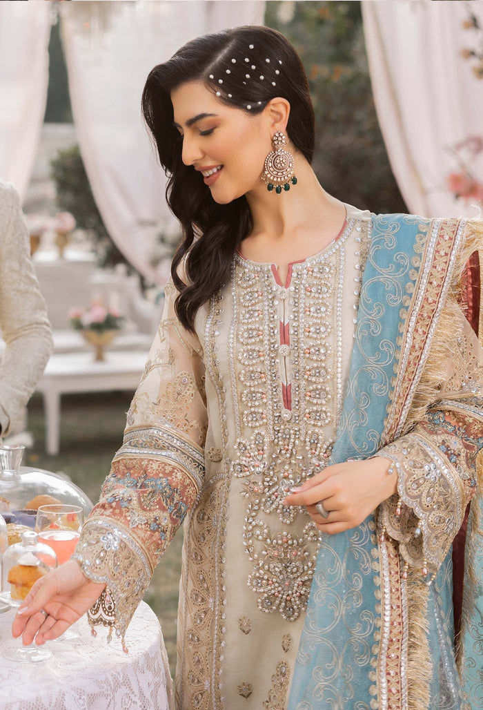 03-Piece Luxury Embroidered Organza Suit - Ready To Wear