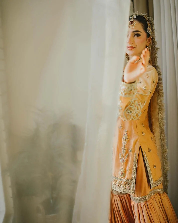03-Piece Chiffon Suit With Zari Embroidery | Ready To Wear