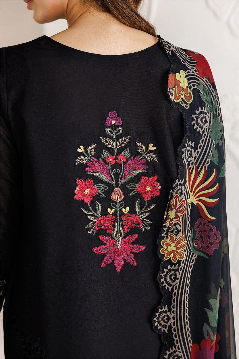 03 Piece Luxury Embroidered  Chiffon  Suit - Ready  To Wear