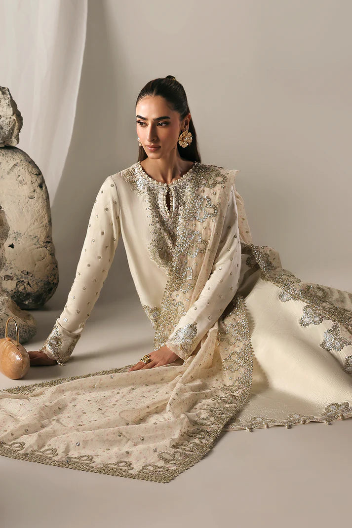 03-Piece Embroidered Lawn Suit With Chiffon Dupatta | Ready To Wear