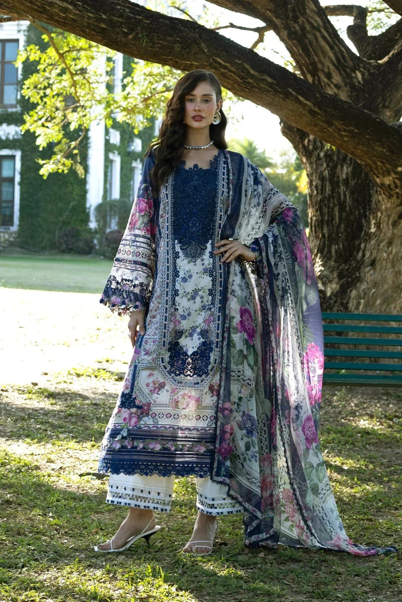 03-Piece Printed Lawn Suit With Chiffon Dupatta | Ready To Wear