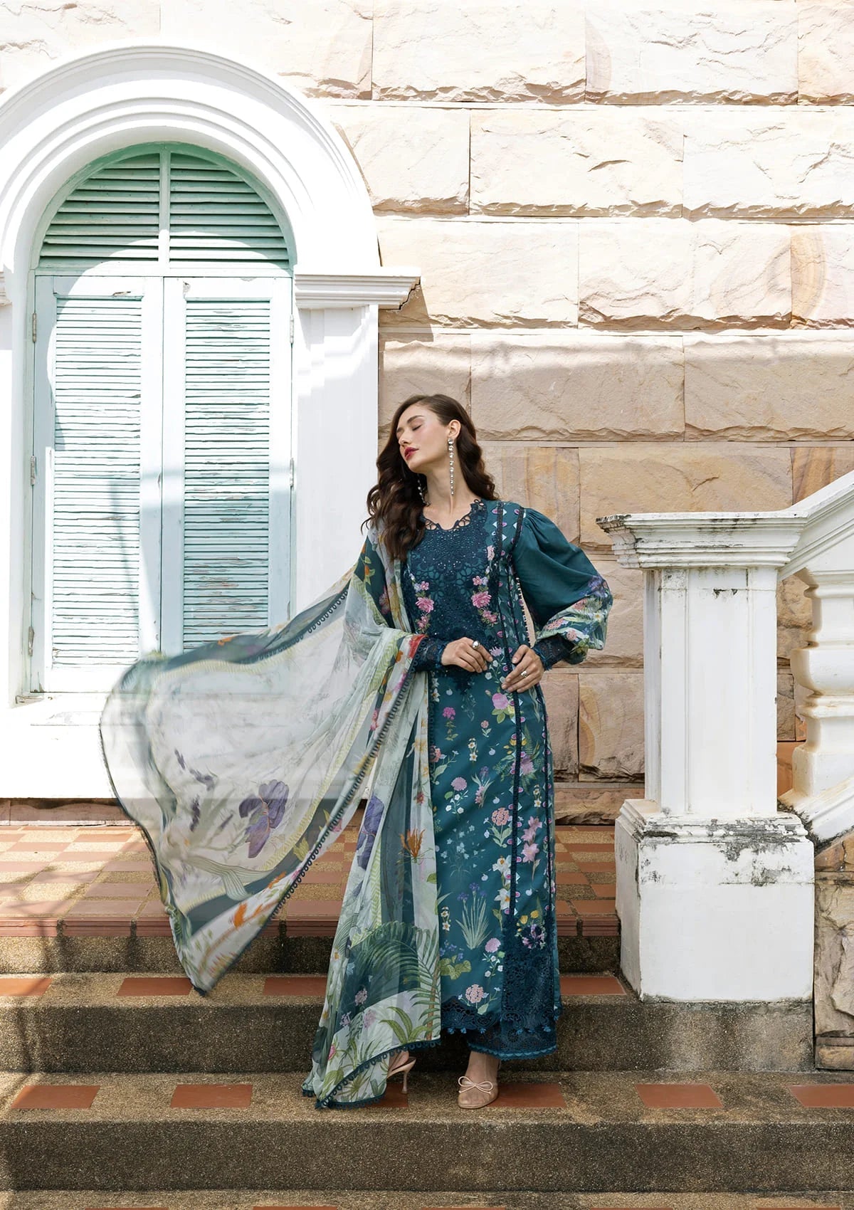 03-Piece  Printed Lawn Embroidered Suit - Ready  To Wear